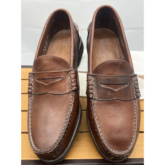 New! Allen Edmonds Rockland Brown Leather Penny Loafers Lug Sole Mens 8 D main image 11
